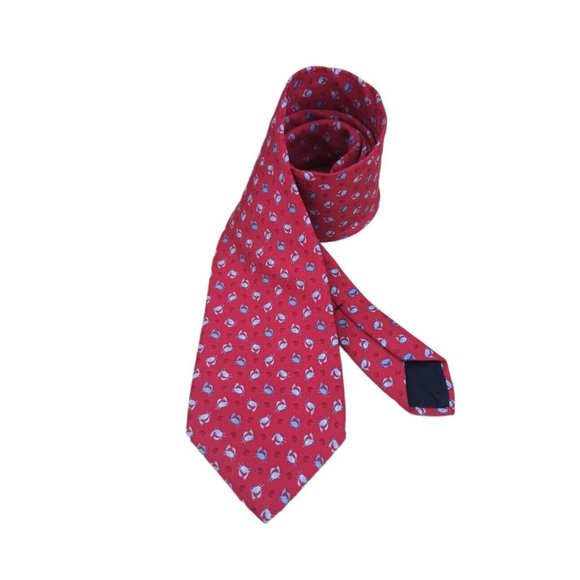 BROOKS BROTHERS 346 Red Crab Silk Tie USA 62"/ 3.5" EC - Picture 2 of 8